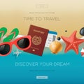 Summertime vacation background, time to travel Royalty Free Stock Photo