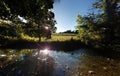 Summertime view of River Alyn in North wales