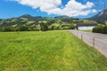 A summertime view from the village of Seewen in the Swiss canton