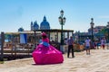 Summertime view of waterfront promenade Venice Italy