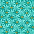 Summery Tropical Plant Pattern with Citrus Fruit