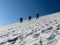 The summit climb of the compatible small group of mountaineers in may