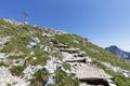 Summit cross on Breitenstein mountain Royalty Free Stock Photo