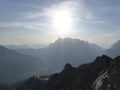 Summit cross of Grubigstein mountain, Lechtal Alps, Tyrol, Austria