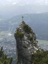 Summit cross of mountain Mittergernkopf in Bavaria, Germany