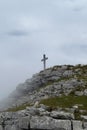 Summit cross of Soiernspitze mountain, Bavaria, Germany Royalty Free Stock Photo