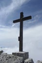 Summit cross of Soiernspitze mountain, Bavaria, Germany Royalty Free Stock Photo