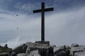 Summit cross of Soiernspitze mountain, Bavaria, Germany Royalty Free Stock Photo