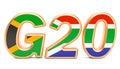 Summit G20 concept. South Africa G20 meeting, 3D rendering