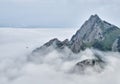 Giewont mountain massif above the fog