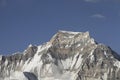 Summit of Gyachung Kang, a mountain in the Mahalangur Himal section of the Himalayas. It is the highest peak between Cho Oyu and M Royalty Free Stock Photo