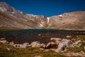 Summit Lake on Mount Evans, Colorado Beneath a Summer Sky Royalty Free Stock Photo