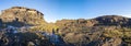 Summit of Mount Roraima, volcanic black stones, Venezuela. Royalty Free Stock Photo