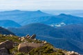 Summit of Mount Wellington overlooking peaks around Hobart Royalty Free Stock Photo