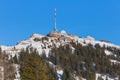 Summit of Mt. Rigi in Switzerland in winter