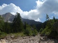 Summit rock panorama landscape of the mountains in South Tyrol Italy europe