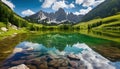 Summit Serenity: Pond at the Mountain High-Top - Beautiful Mountain Landscape