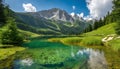 Summit Serenity: Pond at the Mountain High-Top - Beautiful Mountain Landscape