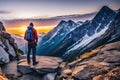 Summit Sunrise Hike .AI Generated