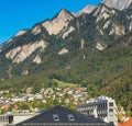 Summits of the Alps as seen from the town of Chur in Switzerland at the end of September Royalty Free Stock Photo