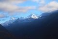 Summits of Cho Oyu and Palung Ri mountains in the early morning in Himalayas Royalty Free Stock Photo