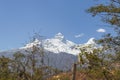 The summits of the snowy Huandoy (6 395 masl) in Caraz, Huaylas, Ancash - Peru