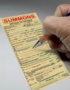 Summons ticket to court Royalty Free Stock Photo