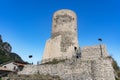 Summonte, province of Avelllino. the view of the medieval tower of the castle of Summonte. Irpinia, Campania, Italy.