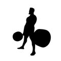 Sumo deadlift silhouette logo. Royalty Free Stock Photo