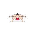 Sumo fighter isolated vector graphics