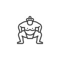 Sumo fighter line icon