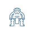 Sumo line icon concept. Sumo flat vector symbol, sign, outline illustration.