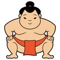 Sumo wrestler vector illustration on white background 2