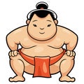 Sumo wrestler vector illustration on white background