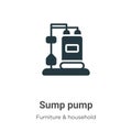 Sump pump vector icon on white background. Flat vector sump pump icon symbol sign from modern furniture and household collection Royalty Free Stock Photo