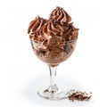 Sumptuous Chocolate Ice Cream Sundae in Glass. Generative ai