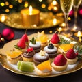 Sumptuous decadent christmas party canapes desserts and landscape format DPS