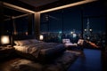 Sumptuous Luxury penthouse bedroom. Generate Ai