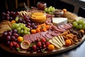 Sumptuous Meat cheese tray. Generate Ai