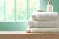 Sumptuous softness Fresh towel stack, perfect for pampering indulgence