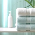 Sumptuous softness Fresh towel stack, perfect for pampering indulgence