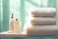 Sumptuous softness Fresh towel stack, perfect for pampering indulgence