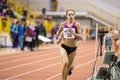 SUMY, UKRAINE - FEBRUARY 21, 2020: sportswomen running 3000m race at Ukrainian indoor track and field championship 2020