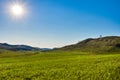 Sun above the green valley Royalty Free Stock Photo