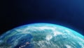 Sun Above Planet Earth View From Space Earth orbit 4k Loop Animation.