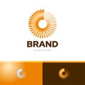 Sun abstract creative concept logo design template vector