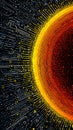 The Sun as a Computer Circuit Futuristic Tech Concept Royalty Free Stock Photo