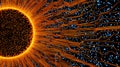 The Sun as a Computer Circuit Futuristic Tech Concept Royalty Free Stock Photo