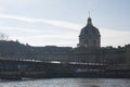 Sun Backlit Pont des arts, arts bridge over the Seine River in Paris Royalty Free Stock Photo