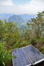 Sun batteries on top of the hill in the jungle, Krabi, Thailand